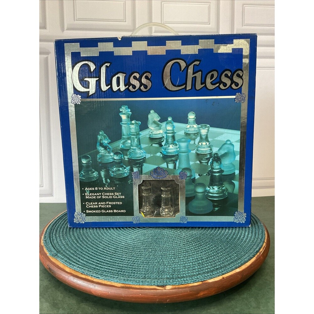 Cardinal Glass Chess and Checkers Game Set Clear & Frosted Pieces